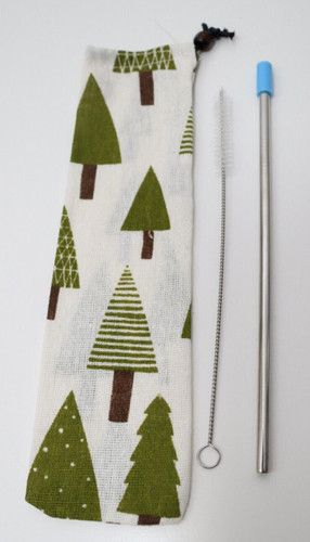 Reusable straw with canvas - with, bag