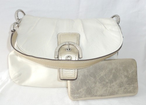 Coach white leather handbag - leather,
